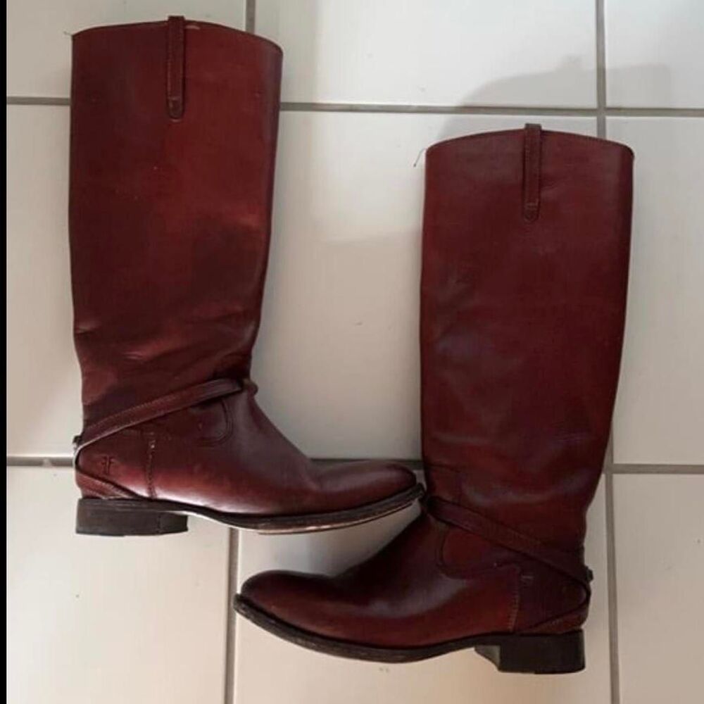 Frye Women's Burgundy and Brown Boots